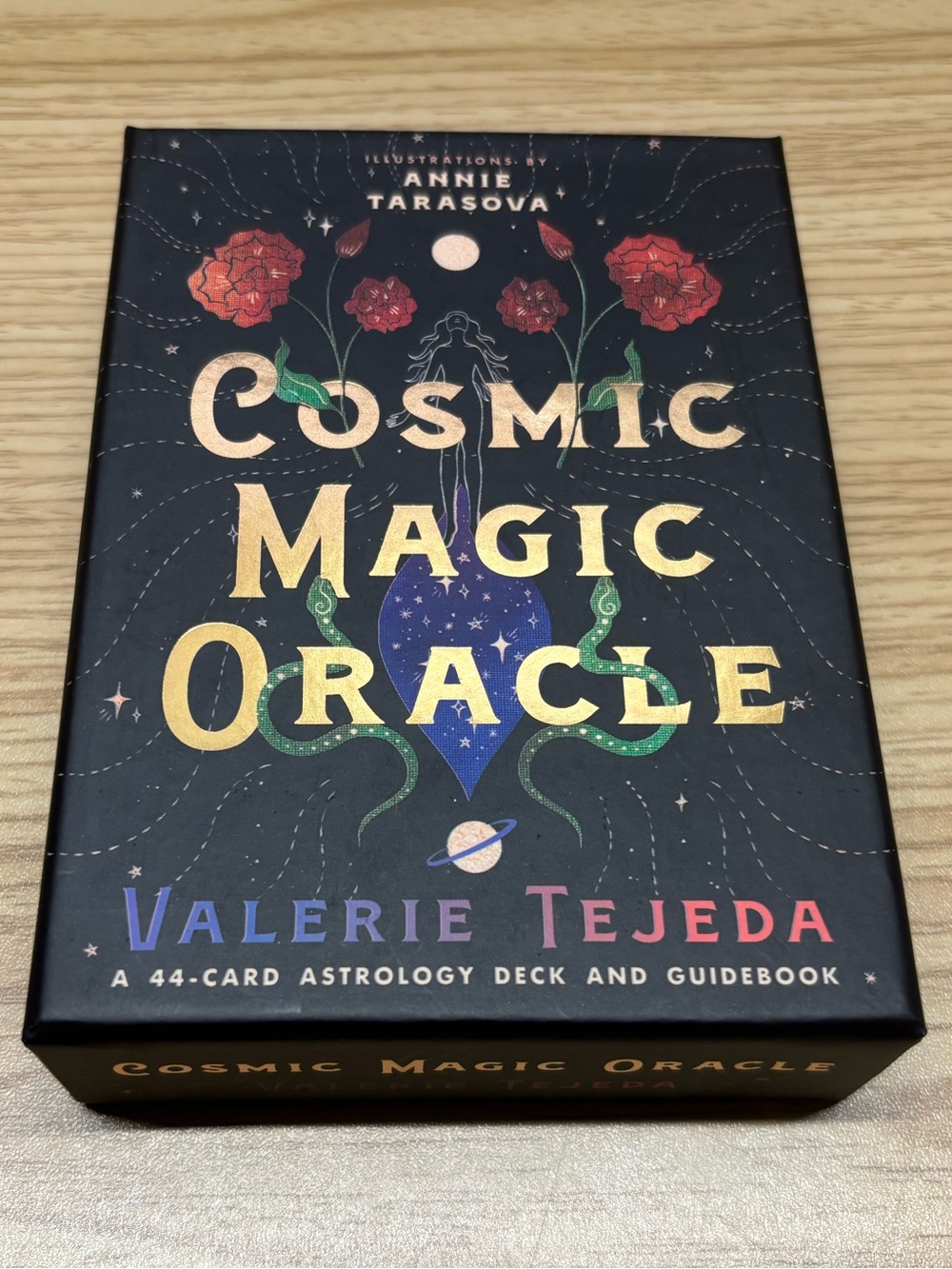 Cosmic Magic Oracle Deck by Valerie Tejeda - Black with Gold Accents